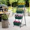 4 Tier Vertical Raised Garden Bed Planters for Outdoor Plants Herb Garden Planter with Drainage Holes Standing Garden Planters for Herbs Flowers Vegetables Plants